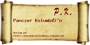 Panczer Kolumbán névjegykártya